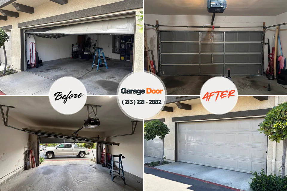 Before and after: garage door repair Cornwells Heights, PA